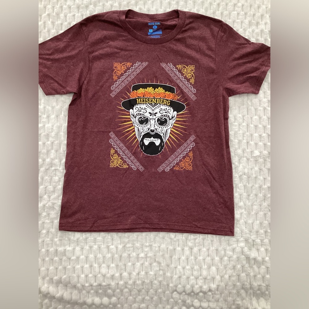 Heisenberg Maroon Graphic Tee size Large +472